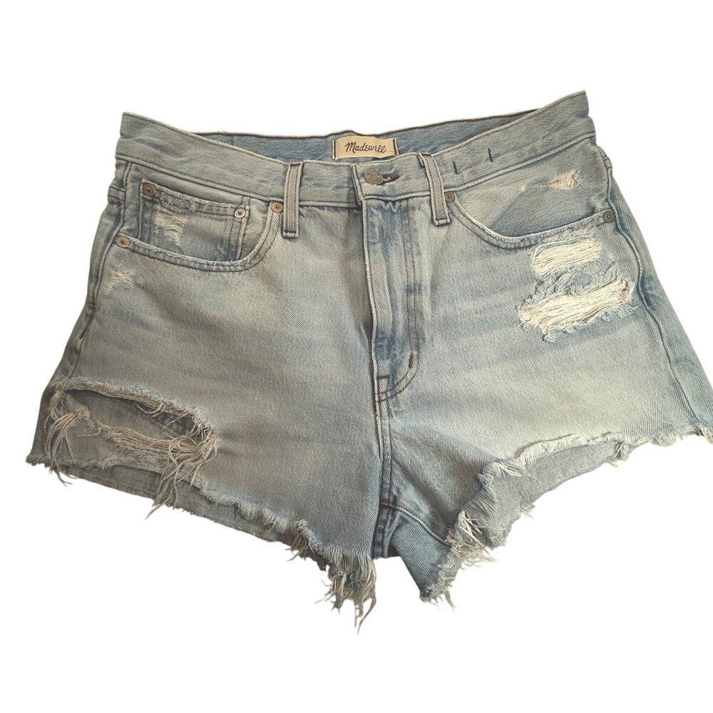 Madewell Relaxed Denim Jean Shorts Distressed Light Wash Size 28 Coastal Cowgirl